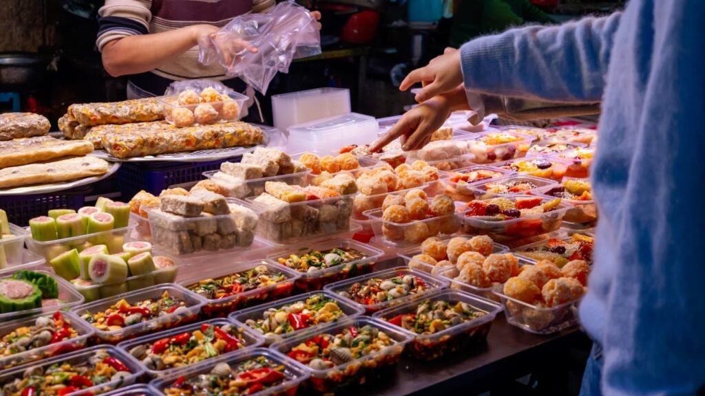 Affordable local Thai street food dishes and snacks in Bangkok