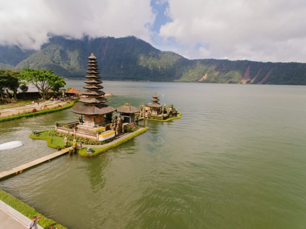 Pura Ulun Danu Bratan lake temple featured in Bali budget travel guide