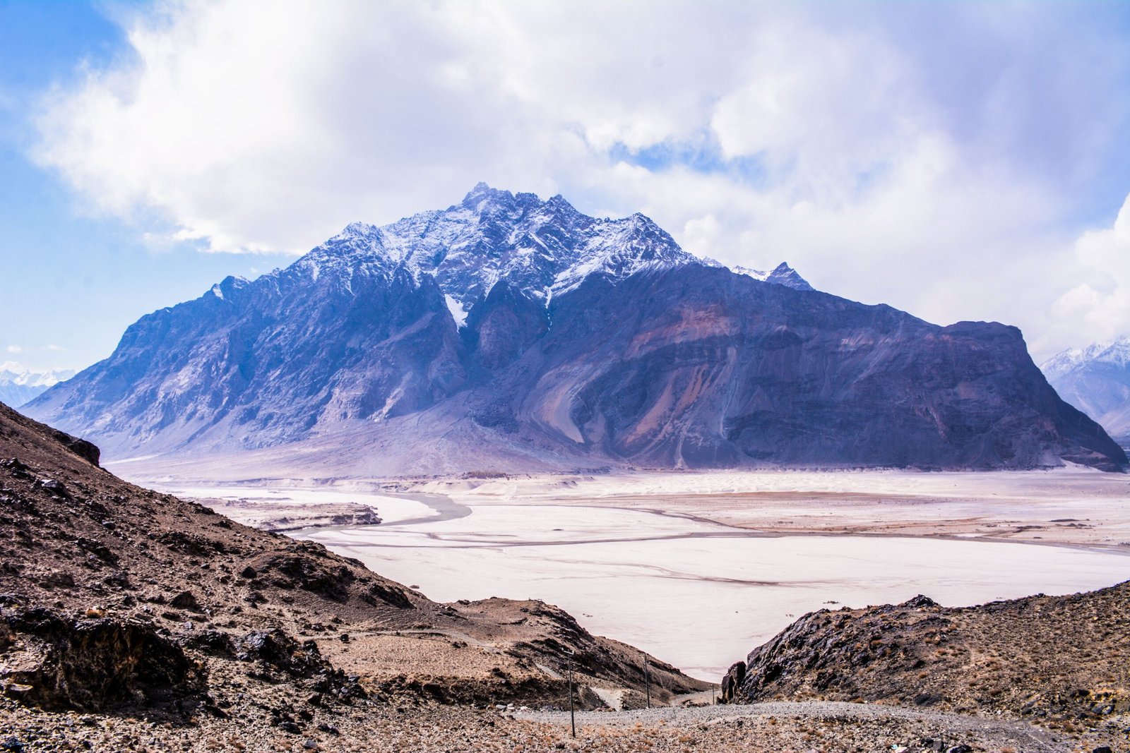 Skardu Valley scenic view with mountains and river